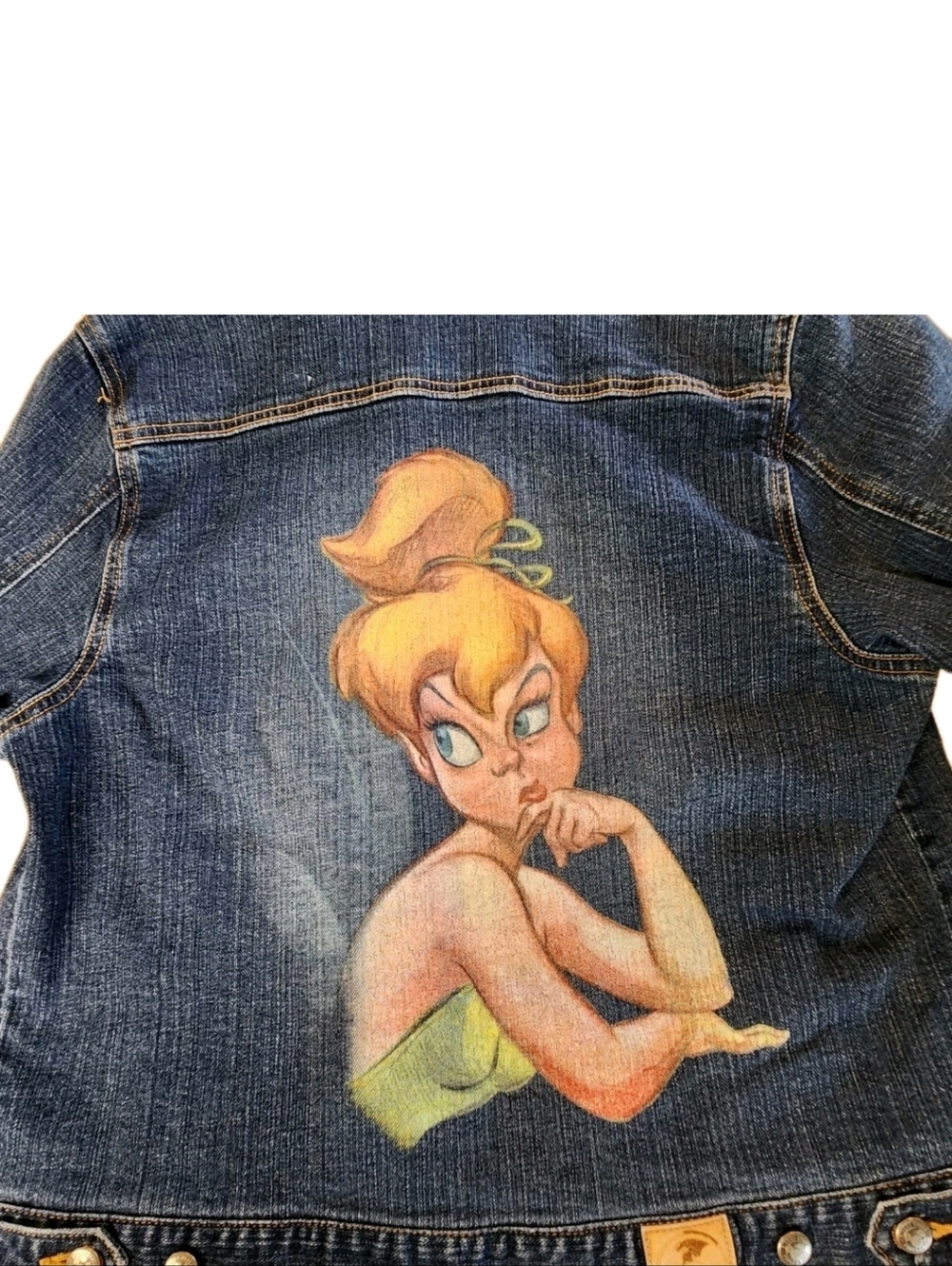 Disney Store Studio Collection Women’s Medium Tinkerbell Tink Denim Jean Jacket